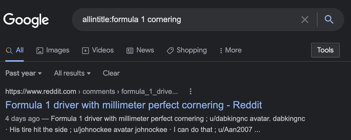 allintitle formula 1
cornering