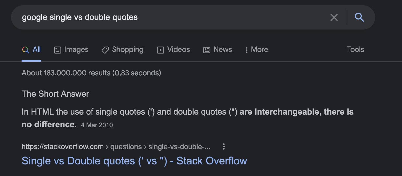 Single vs Double Quotes