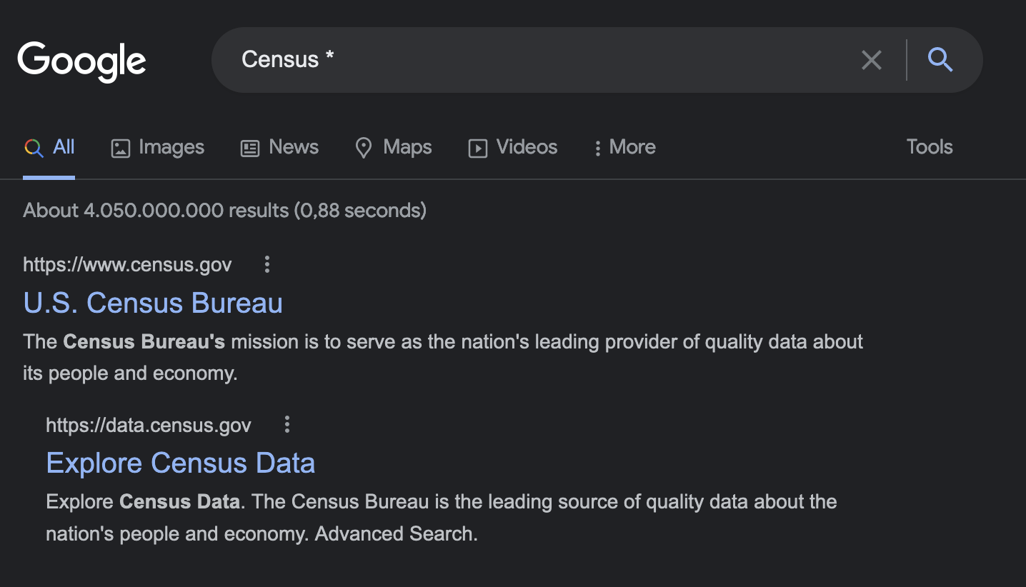 U.S. Census Bureau - Search
Results
